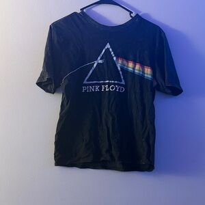 Pink Floyd Black Tee with Rainbow Prism